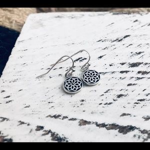 Bohemian Sm Star Medallion Silver Earrings NWT